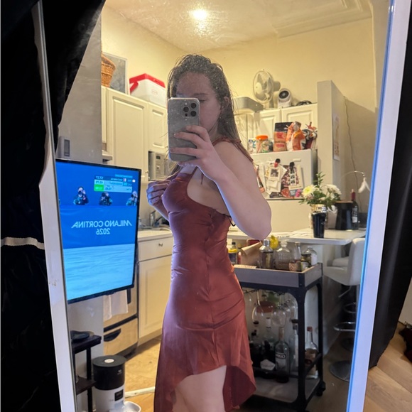 SHEIN Rust Asymmetrical Dress - Picture 4 of 6